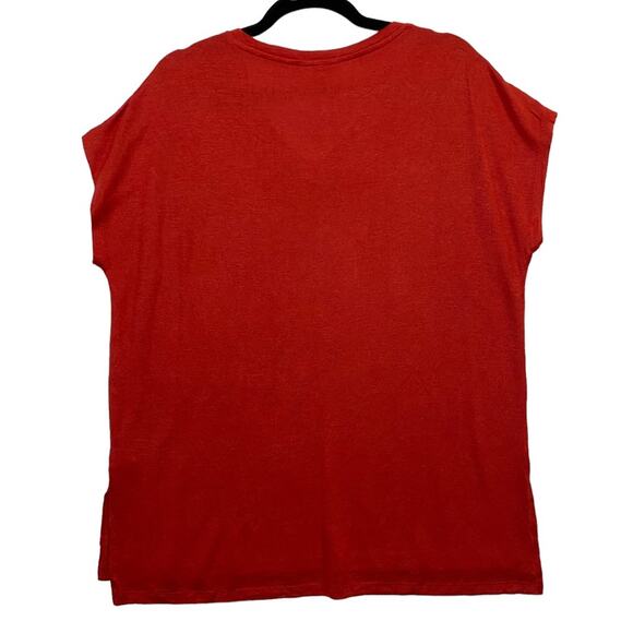 Orvis Red V-neck Cap Sleeve Knit Top Size Large - Picture 4 of 6